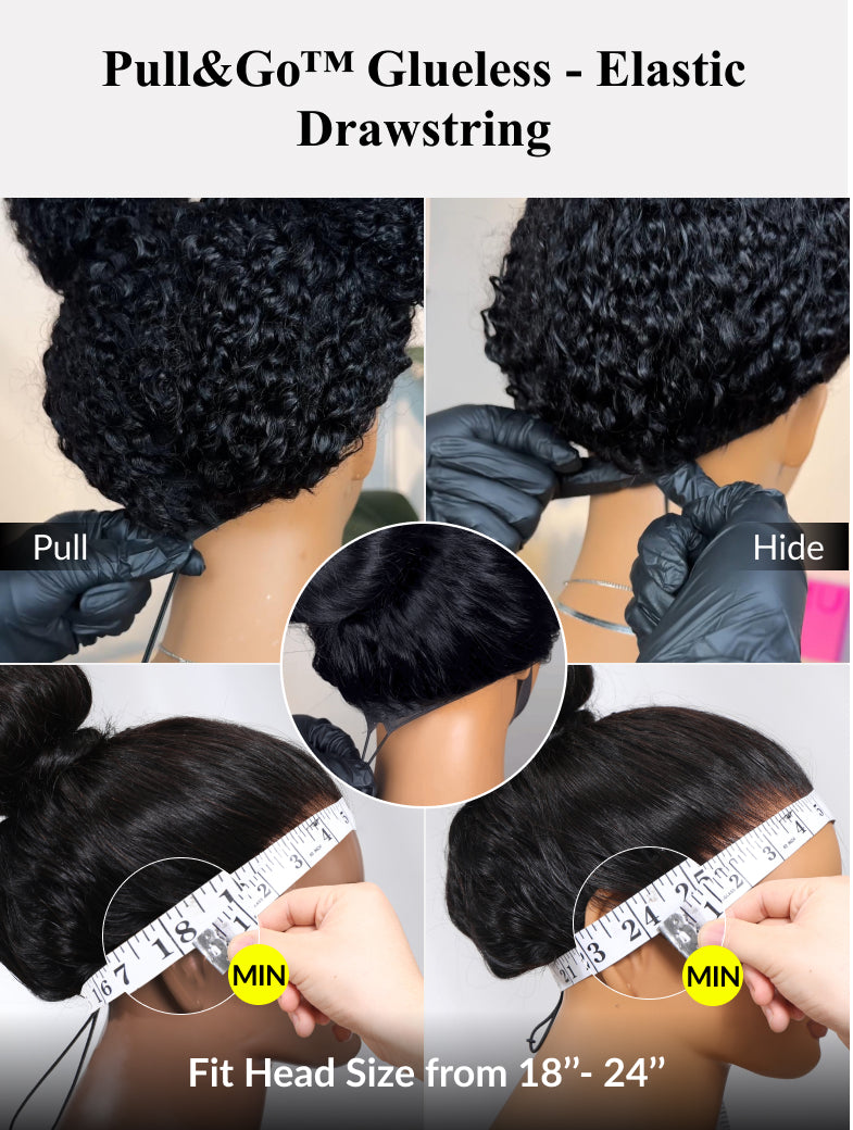 13x4 Pre-Everything 180% Density Loose Wave Glueless Lace Frontal Wig –Feathered Style and Elastic Drawstring Flash Sale