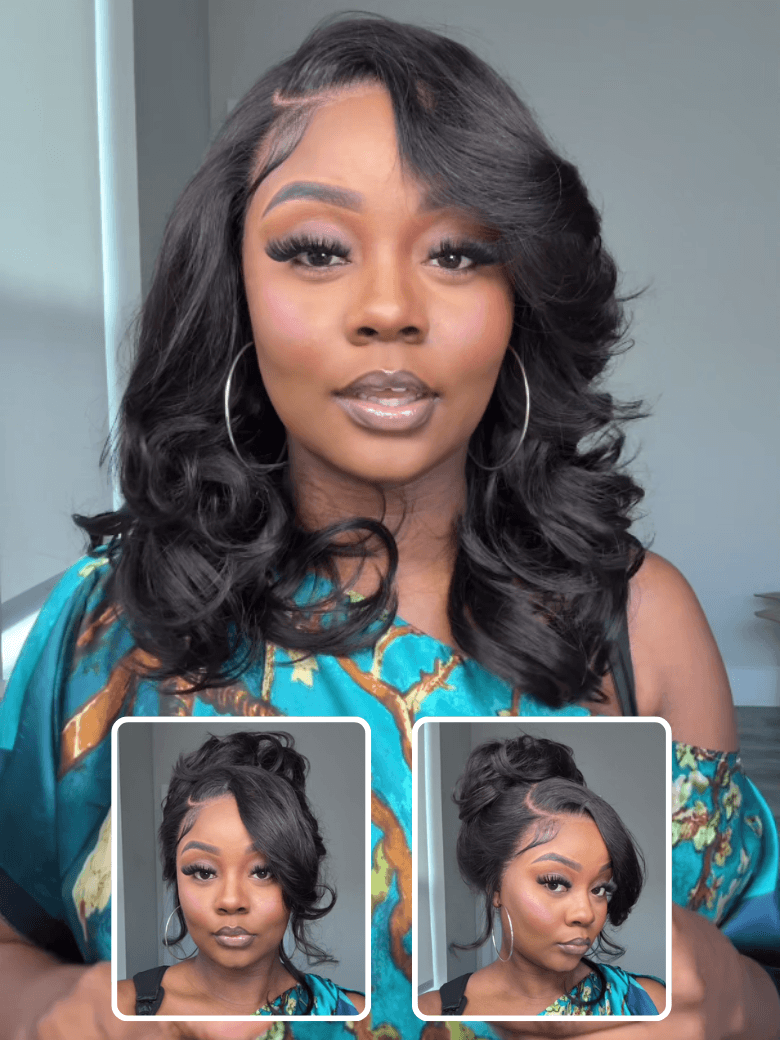 13x4 Pre-Everything 180% Density Loose Wave Glueless Lace Frontal Wig –Feathered Style and Elastic Drawstring Flash Sale