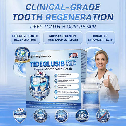 Your Smile~ SpringCherry® 🦷 Tideglusib Fast‑Dissolving Tooth & Gum Repair Oral Strips ✨ (𝟓-𝐢𝐧-𝟏 💎 𝐑𝐞𝐛𝐮𝐢𝐥𝐝 𝐄𝐧𝐚𝐦𝐞𝐥 & 𝐃𝐞𝐧𝐭𝐢𝐧 • 𝐒𝐭𝐫𝐞𝐧𝐠𝐭𝐡𝐞𝐧 𝐆𝐮𝐦𝐬 • 𝐄𝐫𝐚𝐝𝐢𝐜𝐚𝐭𝐞 𝐓𝐚𝐫𝐭𝐚𝐫 & 𝐎𝐝𝐨𝐫 • 𝐖𝐡𝐢𝐭𝐞𝐧𝐢𝐧𝐠 • 𝐒𝐭𝐨𝐩 𝐓𝐨𝐨𝐭𝐡 𝐒𝐞𝐧𝐬𝐢𝐭𝐢𝐯𝐢𝐭𝐲)