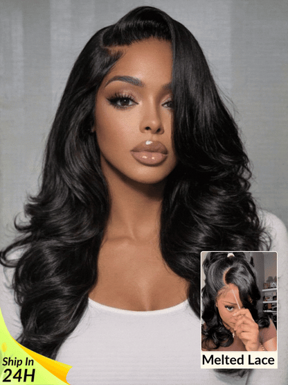 13x4 Pre-Everything 180% Density Loose Wave Glueless Lace Frontal Wig –Feathered Style and Elastic Drawstring Flash Sale